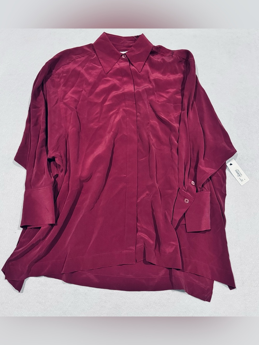 NWT Equipment Silky Maroon Button-Up Blouse Size XS
